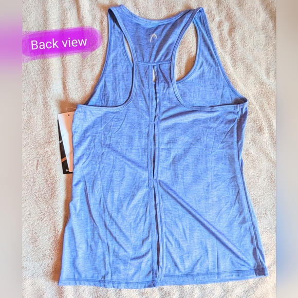 Size Med Head BNWT, racer back, heather light blue tank top - Picture 8 of 11